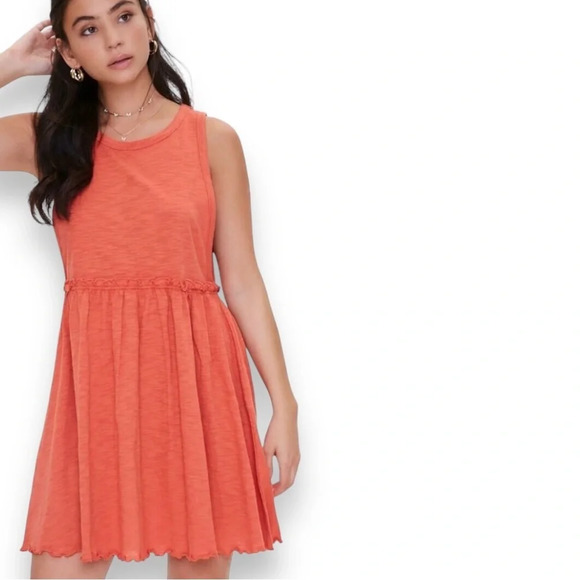 FOREVER 21 Women's Rust/Orange Sleeveless Skater Mini Dress Medium | EUC - Picture 2 of 8